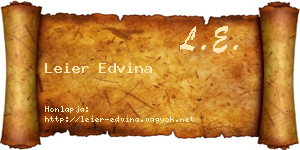 Leier Edvina névjegykártya